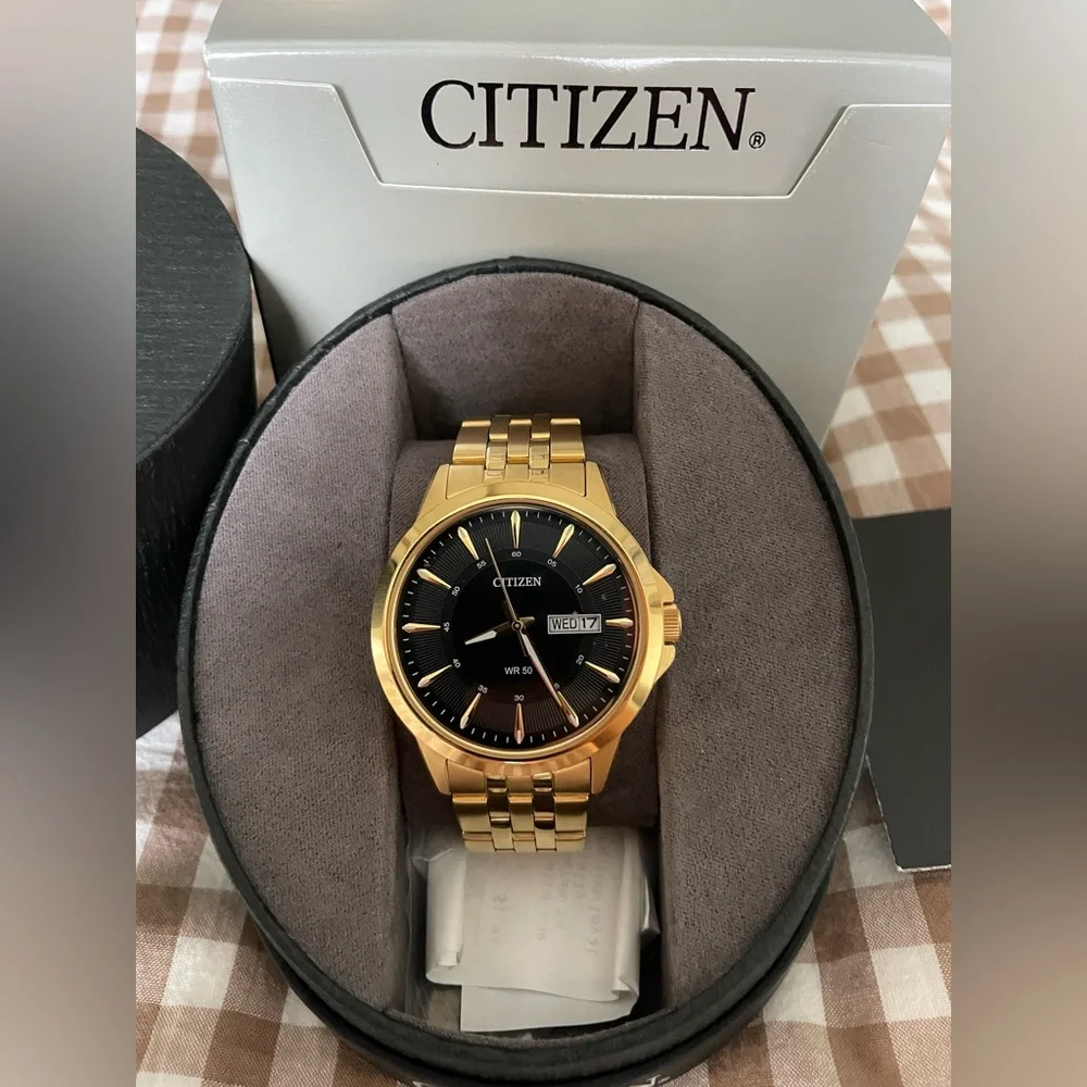 Citizen Gold Men's Watch with Black Dial